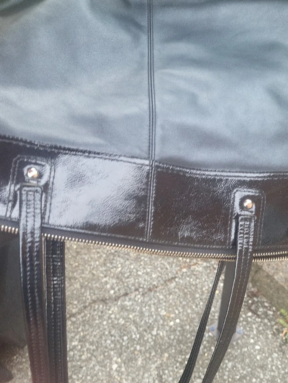COACh Black Leather Tote with Gloss Accent - Designer Style